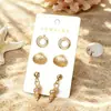 Pendientes de concha de estrella de mar de estilo europeo y americano transfronterizos para mujer, nicho de Instagram, vacaciones junto al mar, conjunto de pendientes de perlas, fabricantes, venta al por mayor