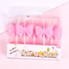 Vela de Cumpleaños con Lazo Decoración para Pastel Enchufe 520 Día de San Valentín Fiesta de Hadas Velas para Decoración de Mesa de Postres