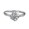 Estilo coreano 925 Anel de Abertura Anel Feminino em Forma de Flor Anel de Grama da Sorte Incrustado de Diamantes Han Dong Gate Moda Simples Jóias
