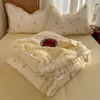 Juego de Verano de Colcha de Encaje 100% Algodón Grado A Materno e Infantil de Cuatro Piezas, Colcha Lavable para Aire Acondicionado de Verano, Colcha de Algodón Lavado al por Mayor