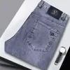 Venta al por mayor transfronteriza Jeans de hombre de verano finos elásticos rectos holgados pantalones casuales versátiles de moda