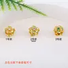 Contas Espaçadoras Flor de Ameixa de Três Folhas com Zircônia Microcravejada em Ouro 18K Real que Preserva a Cor para Pulseira e Colar DIY