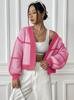 Exportación de Ropa para Mujer Suéter de Punto Cardigan Colorblock Moda Femenina Transfronteriza Otoño e Invierno Europeo y Americano Suéter Personalizado Abrigo Holgado