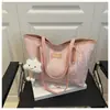 Bolso Casual de Gran Capacidad para Viajes Diarios para Mujer 2026 Nueva Moda Estudiante Universitario Bolso de Hombro para Clase con Bordado Rayado Bolso Tote