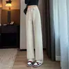 Jeans Reto Vintage Feminino Outono 2024 Tendência Versátil Novo Cintura Alta Solto Curto Estreito Perna Larga Calças