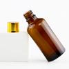 Botella Dispensadora de Aceite Esencial Ámbar de 30ml en Stock, Botella Mezcladora de Reactivos de 50ml, Botella de Vidrio Original con Tapa de Rosca, Material de Empaque Cosmético