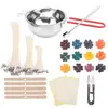 Set de Velas DIY Traje para Verter Velas Incluyendo Horno Cuchara para Remover Pegatina para Mecha de Vela Tinte