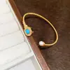 Pulsera Abierta Trapezoidal de Cristal de Zirconia Lujo Accesible Joyería de Mano Exquisita Elegante con Estilo para Mujer