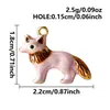 Aço inoxidável 316 dopamina desenho animado fofo pingente de animal esmaltado à mão acessórios de design componentes de joias DIY