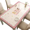 Mantel Minimalista para Mesa de Comedor, Impermeable, Resistente al Aceite, Lavable, Resistente al Calor, Color Crema, Protector de Mesa de Café de PVC de Alta Gama