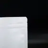 Bolsa de pie con cierre de papel kraft blanco para hojas de té, snacks de frutos secos, bolsa de cierre blanco kraft con recubrimiento de aluminio, autocierre
