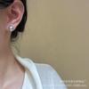 Zhengyang Flutuante Luz Forte Temperamento Suave Roxo Lavanda Pérola Shijia Agulha de Orelha Prata Esterlina Retrô Elegante Outono e Inverno
