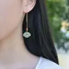 Nuevos Pendientes de Alambre para Oreja con Cerradura Ruyi Estilo Chino Antiguo, Colgantes de Oreja Artísticos Frescos Estilo Palacio Versátiles Retro, Venta al por Mayor