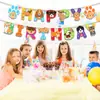 Ba418 Cachorro Filhote Patinha de Cachorro Osso Bandeirola Festa Feliz Aniversário Bandeirola