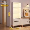 Estante de Livros de Chão Prateleira de Armazenamento de Piso Prateleira de Armazenamento de Parede para Sala de Estar Estante de Livros com Múltiplos Andares com Portas de Armário Design Moderno Minimalista