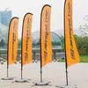 Base de asta para eventos deportivos al aire libre en la playa, asta de bandera colorida, asta de cuchillo, tela para bandera, tejido de punto de urdimbre, clip de tela negro, asta de bandera publicitaria de doble cara