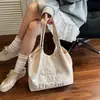 Bolso de Hombro Tipo Tote Coreano Ins Moda Perezosa Bordado Tridimensional, Versátil para Uso Diario, Bolso de Compras Simple y Ligero, Personalizable