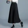 Falda plisada de mezclilla para mujer, nuevo estilo otoño e invierno 2026, de cintura alta, adelgazante, falda midi de línea A, moderna y a la moda