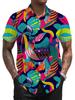 Camisa Nueva para Hombre Transfronteriza Estampado Digital 3D Manga Corta Moda Casual para Hombre de Mediana Edad Tendencia Hombres