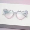 2025 nuevos gafas de sol para niños con perlas y diamantes, letras en inglés, gafas de amor para bebé, gafas para fiesta de gala fábrica