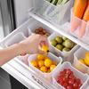 Caixa de armazenamento de porta lateral de geladeira transparente alta, classificação de artefatos de expansão de geladeira, caixa de armazenamento de alimentos, vegetais e frutas refrigerados