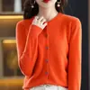 Cárdigan de punto para mujer 2026, Abrigo de cuello redondo, Suéter, Nuevo estilo primavera y otoño, Holgado, Moderno, Corto, Camiseta básica elegante