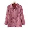 Trajes de Otoño de Manga Larga para Mujeres de Mediana Edad y Mayores, Camisas Estampadas, Chaquetas para Madres, Tops para Señoras Mayores