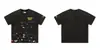 Camiseta de Manga Corta Estampada Gallery Dept Marca de Moda Americana Retro Vintage High Street Holgada Cuello Redondo