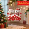 Llavero Colgante Plano de Acrílico Navideño Transfronterizo Papá Noel Muñeco de Nieve Caja de Regalo Llavero de Regalo Festivo Pequeño