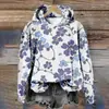 Sudadera con capucha de estilo europeo y americano con estampado de dibujos animados florales, Sudadera con capucha de manga larga de estilo europeo y americano con estampado floral
