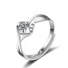 Anel Beijo de Anjo Feminino Prata de Lei s925 Anel de Diamante Amoroso Temperamento Japonês e Coreano Vida Simples Boca Ajustável Atacado