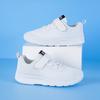 Zapatillas de deporte para niños, de malla doble, transpirables, para niños medianos y grandes, populares zapatillas de running para niños, suela suave, todas negras