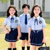 Uniformes de verano para escuela primaria, uniformes de clase, conjuntos de foto de graduación de manga corta, uniformes de verano para jardín de infantes de primer grado para niños