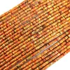 Hebilla redonda de 4x2 mm, cuentas pequeñas, piedra Emperador rojo anaranjado, cuentas de Jaspe Impresión