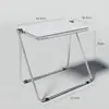 Mesa Plegable de Acrílico Transparente Escritorio Portátil para Oficina Estudio Mesa y Silla Combinación Nórdica Dormitorio Hogar Celebridad de Internet