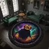 Alfombra Redonda de Piso con Ilusión 3D de Halloween Decoración para Sala de Estar Ambiente Festivo Alfombrilla Redonda para Pies de Dormitorio