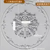 Abajur de PU Estilo Francês Redondo Imitação de Gesso Lâmpada Combinada Piscina Teto Esculpido Decoração Suporte de Lâmpada Mosaico Vazado