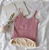 Colete térmico sem costura das mulheres mais veludo acolchoado V-neck fundo outono e inverno suspensórios de uso interno veludo roupa interior térmica