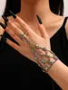 Corrente de mão com anel de girassol cravejado de diamantes moda explosão transfronteiriça acessórios de moda