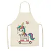Delantal con Estampado de Unicornio de Dibujos Animados Nuevo Delantal de Pintura para Niños Cocina Impermeable y a Prueba de Aceite Delantal sin Mangas para Adultos Una Pieza