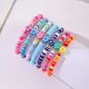 Moda coreana novo pulseira de linha elástica multicamadas argila macia rosto sorridente adorável conjunto pulseira de pérola artesanal retrô para mulheres