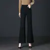 Calça Azul Flare Nova de Primavera e Outono Jeans Cauda de Peixe Micro Flare Bordado Hot Drilling Redutora de Idade Emagrecedora Calça Feminina de Alta Qualidade Em Estoque