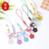 Llavero Colgante de Gato de Cerámica Sakura Colgante para Lanyard de Teléfono Móvil Colgante de Cadena Colgante de Flor Joyería de Estilo Lindo Venta Directa