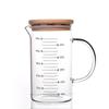 Taza medidora transparente de vidrio transfronterizo con escala 240 ml taza doméstica resistente al calor taza para calentar leche en microondas
