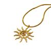 Collar con Colgante de Cadena de Hueso de Serpiente Sol de Oro de 18K Transfronterizo Europeo y Americano Diseño Nicho de Personalidad de Moda Cadena de Clavícula de Acero Inoxidable