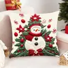 Fundas de almohada navideñas transfronterizas 2026, con diseños de Papá Noel y muñeco de nieve, para sofás del hogar y como regalos festivos, disponibles en stock