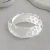 Pulsera Cuadrada Abierta de Resina Incrustada con Diamantes Transfronteriza Europea y Americana, Sensación de Lujo Ligero y Gama Alta, Joyería Versátil Simple y de Moda para Mujeres