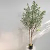 Amazon Planta Verde Simulada Adornos en Maceta de Pie para Piso Interior Árbol de Olivo Decoración de Tienda de Celebridad de Internet Combinación Árbol de Olivo Falso