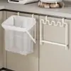 Estante Plegable para Basura de Cocina Colgador en Puerta de Gabinete Soporte para Bolsa de Basura Hogar Colgador de Bolsa de Plástico Artefacto