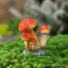 Pequenos Enfeites de Resina de Cogumelo Enfeites de Flores para Bonsai Suculentas Musgo Micro Paisagem Pátio Jardim Aquário